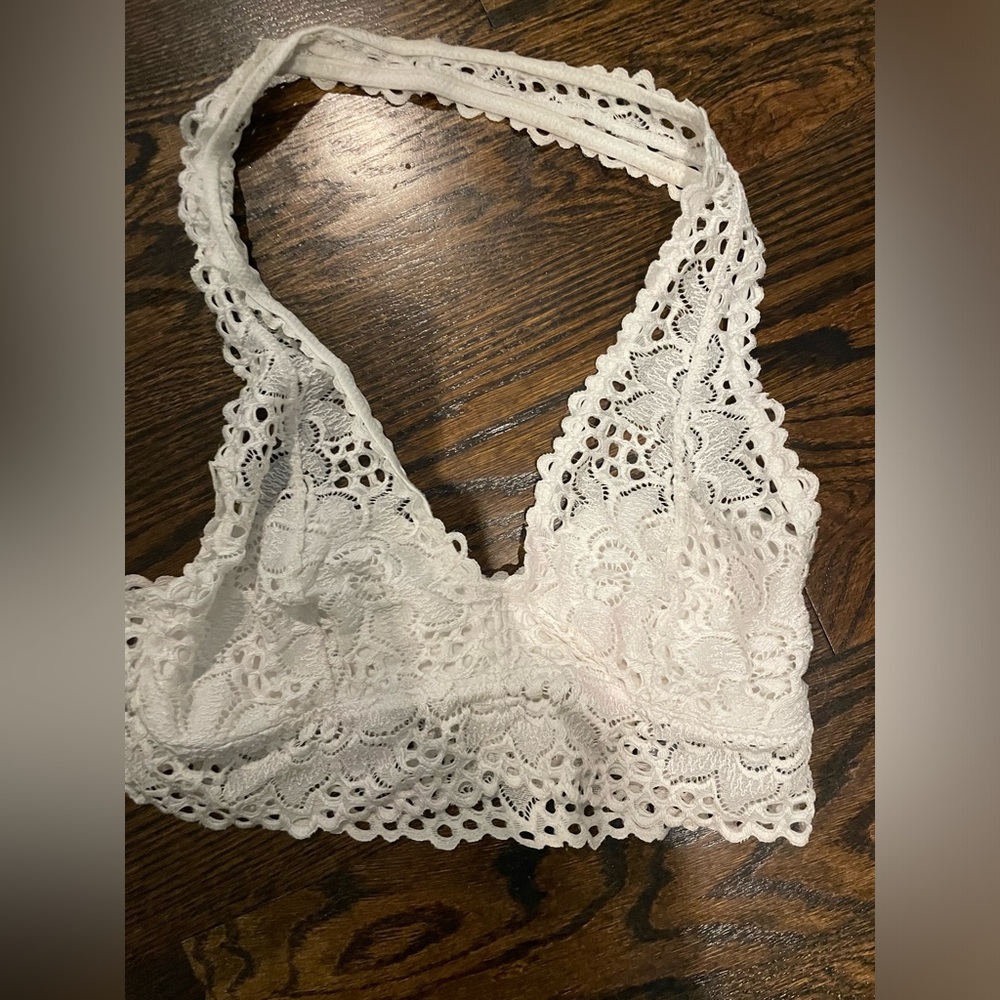 White halter bralette